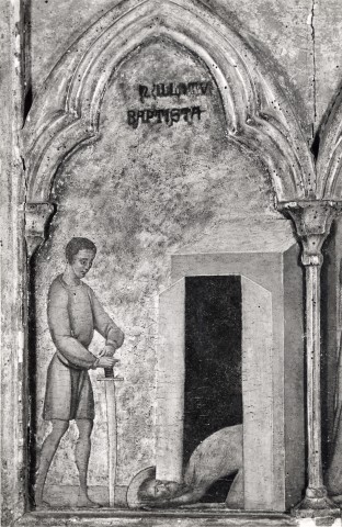 Anonimo — Maestro del dossale di Perugia-Bacri - sec. XIV - Decapitazione di san Giovanni Battista — particolare